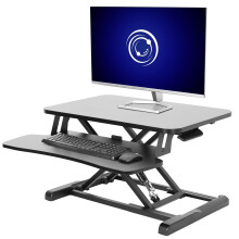 VIVO 66 cm Desk Converter, K Series, Height Adjustable Sit to Stand Riser, Dual Monitor and Laptop Workstation with Keyboard Tray, Black, DESK-V026KB