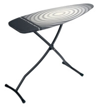 Brabantia - Ironing Board D - Integrated Steam Iron Rest - Adjustable Height with Transport Lock - Non-Slip Rubber Feet - Cotton Cover with Foam Layer