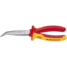 KNIPEX Tools - Long Nose Pliers with Cutter, 40 Degree Angled, 1000V Insulated (2628200SBA)