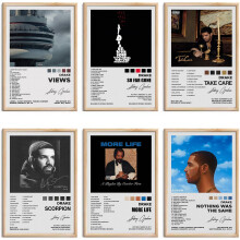 Drake Signed Limited Posters Music Album Cover Posters Room Aesthetic Canvas Wall Art Prints Set of 6 for Girl and Boy Teens Dorm Room Decor 8x12 inch