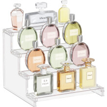 Lifewit Perfume Stand Organiser, 4 Tier Clear Plastic Fragrance Storage for Vanity, Makeup Cosmetics Skincare Aftershave Holder Desktop, Dessert