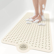 OTHWAY Bathtub Mat Non Slip, 43?100CM Long Bath Mat for Tub with Hair Catcher,TPE Shower Mats for Inside Shower for Eldly & Kids,Drain quickly&Machine