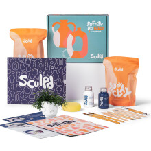 Sculpd - The Original Pottery Kit - Complete Air Dry Clay Kit for Adults Includes Sculpting Tools, Varnish, Paint Brushes, Guides, Arts & Crafts Sets,