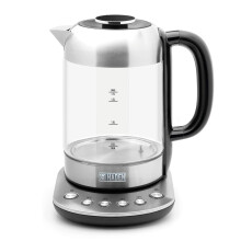 Haden Richmond Kettle ? Electric Variable Temperature Fast Boil Kettle, 3000W, 1.7Litre, Brushed Stainless-Steel & Glass, Silver