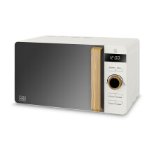 Swan SM22036LWHTN Nordic LED Digital Microwave with Glass Turntable, 6 Power Levels & Defrost Setting, 20L, 800W, White