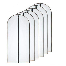 Moth Proof Garment Bags 60 x 120cm(24'' x 48'') Black Side Breathable Clear Garment Full Zipper Bags for The Winter Coats Jackets Clothes(Pack of 6)