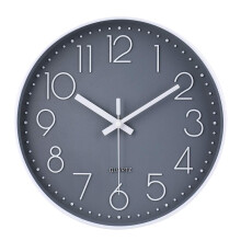 jomparis Quality Silent & Non Ticking Quartz Sweep Round Wall Clock 12 Inches Grey Modern Decorative Clock for Kitchen Home Living Room Bedroom School