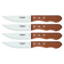 Tramontina 5? Jumbo Steak Knives Set of 4, Sharp Knife with Wooden Handle, ?Camping, Kitchen, Rustic, 22399079