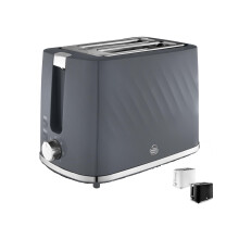 Swan ST14071GRY Windsor 2 Slice Toaster with 7 Browning Levels, Defrost/Reheat/Cancel Functions, Self-Centring Functions and Removable Crumb Tray,