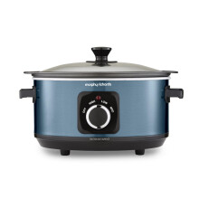 Morphy Richards Accents 3.5L Sear & Stew Slow Cooker, Shatter Resistant Non Stick Aluminium Pot, Single Pot Cooking, Compact, 3 Heat Settings, Hob