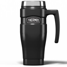Thermos Stainless King Gun Metal Travel Mug (470ml), Reusable Insulated Stainless Steel Coffee Cup for Hot or Cold Drinks, Vacuum Sealed Water Flask
