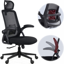 Realm of Thrones CAPTAIN Ergonomic Office Chair for Home, Heavy Duty Steel Base, Versatile Flip-up Armrests, Adjustable Lumbar Support, Mesh Back