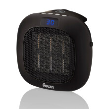 Swan SH27010N Plug-In Fan Heater with 12 Hour Timer, LED Display and Overheat Protection, 700W, Black