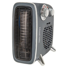 Russell Hobbs 1800W/1.8KW Electric Heater, Retro Horizontal/Vertical Fan Heater in Grey with Adjustable Thermostat, 2 Heat Settings, 20m? Room Size,