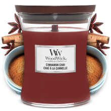 WoodWick Medium Hourglass Scented Candle | Cinnamon Chai | with Crackling Wick | Burn Time: Up to 60 Hours