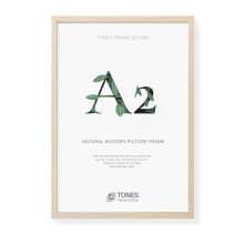 TONES FRAME DESIGN A2 Photo Frame, 42 x 59.4 cm, Wooden Picture Frame with Oak Veneer, Shatter-Resistant Plexiglass, Wall Frame for Portrait or