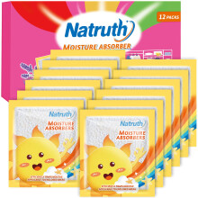 NATRUTH 12-PACK Moisture Absorber Bags, Dehumidifier Bags for Wardrobe,Drawers,Cupboards,Caravan,suitcases, Eliminates Odors, Dehumidifier Bags for