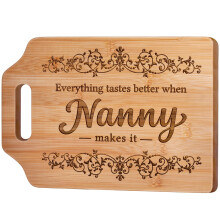 Giftasy Nanny Gifts, Nanny Birthday Gifts, Unique Handmade Engraved Bamboo Cutting Board, Kitchen Gifts for Nanny from Grandchildren, Presents for