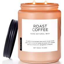M&SENSE Coffee Candles Scented Strong, 2 Wick Jar Candle 550g, 110 Hours Burning Time, Organic Natural Soy Wax Candle for Bedroom Kitchen Home Decor,