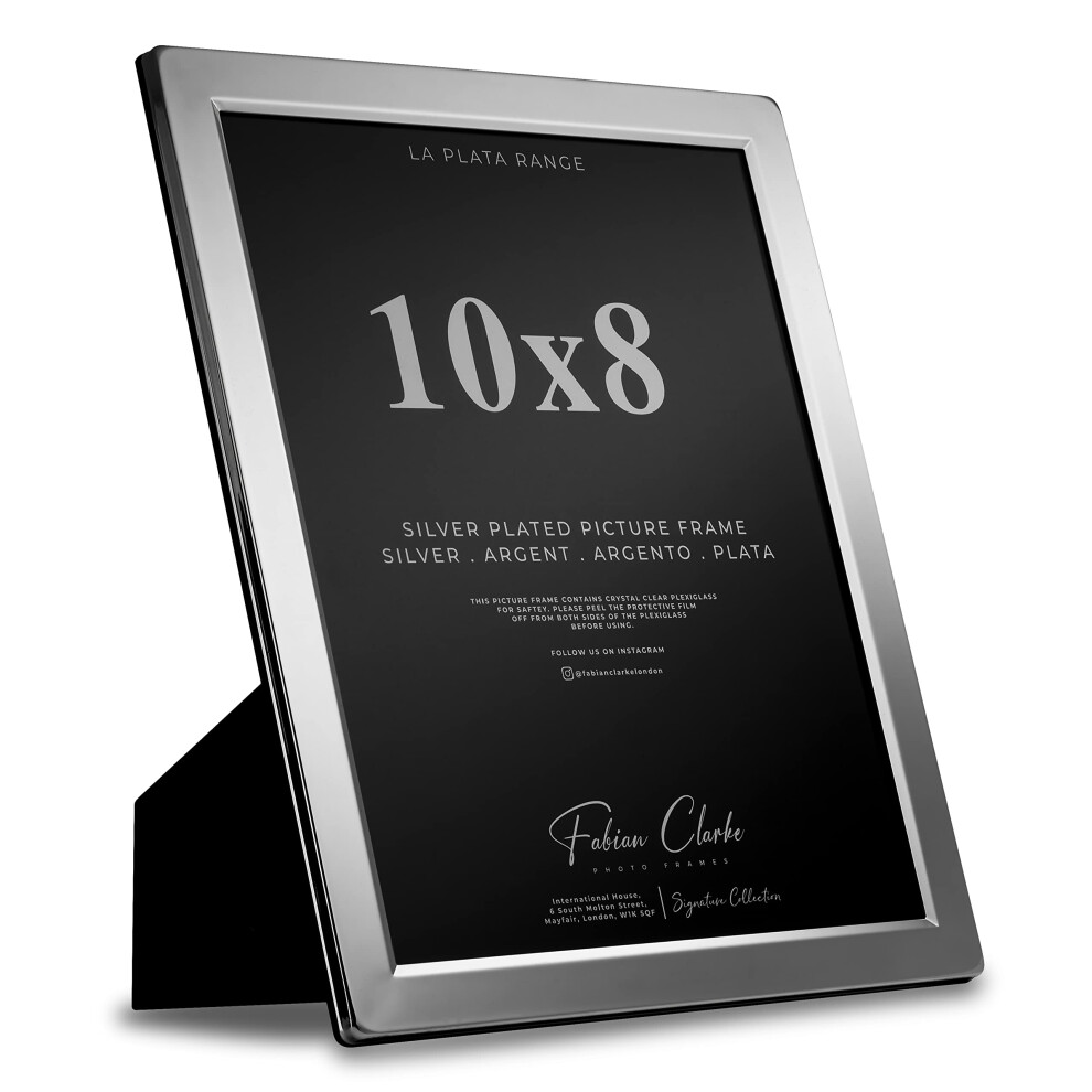 Plated Photo Frame Picture Frame Plain Satin Finish And Tarnish Protected For Wedding Picture Or Family Photos (10X8) Silver 5051221910697