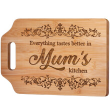 Giftasy Gifts for Mum, Mum Birthday Gifts - Handmade Engraved Bamboo Cutting Board, Mum Gifts from Daughter Son, Kitchen Presents for Mum on Mothers