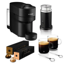 Nespresso Vertuo Pop Barista Coffee Machine Bundle by De'Longhi, Compact Footprint, Starter Kit Includes Coffee Capsules, Mugs, Milk Frother And