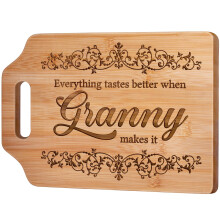 Giftasy Granny Gifts, Granny Birthday Gifts, Unique Handmade Engraved Bamboo Cutting Board, Kitchen Gifts for Granny from Grandchildren, Presents for
