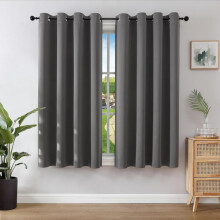 Joydeco Blackout Curtains for Bedroom 46 x 54 Inch, Eyelet Thermal Insulated Energy-saving Drapes for Room Darkening Light Filtering, Short Window