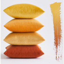 MIULEE Set of 4 Velvet Cushion Covers Soft Decorative Square Throw Pillow Cover Luxury Pillowcases for Livingroom Sofa Bedroom with Invisible Zipper