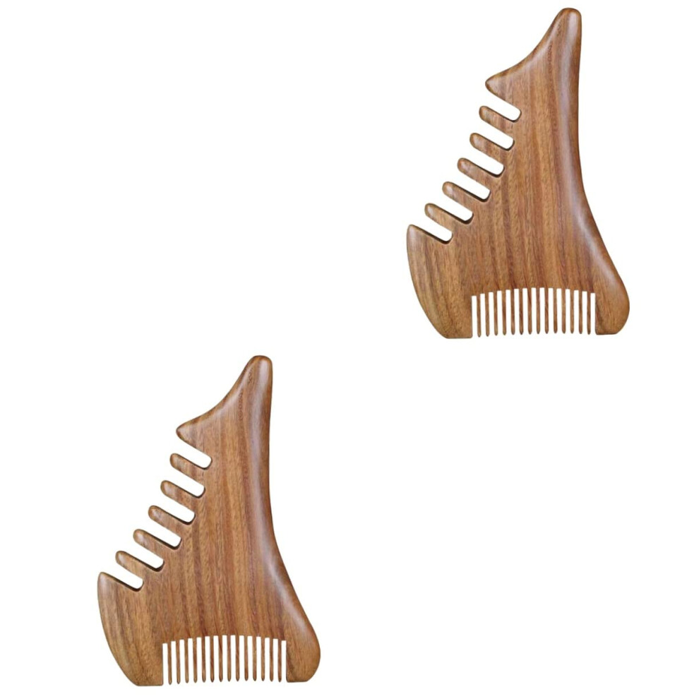 Unisex 2Pcs Wooden Scalp Massager Comb And Detangling Hair Brush Anti Static Eco Friendly For Women And Men
