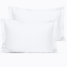 NTBAY 2 Pack 500 Thread Count 100% Egyptian Cotton Oxford Pillowcases, Super Soft and Breathable Euro Standard Pillow Cases | Hotel Quality Pillow
