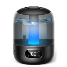 Dreo Humidifier for Bedroom with Sensor, 26dB Quiet Cool Mist Ultrasonic Humidifiers for Home, 360? Nozzle, 30H Runtime, Ambient Light Indicator,