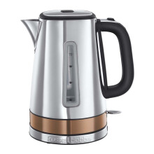 Russell Hobbs Luna Stainless Steel & Copper 1.7L Cordless Electric Kettle (Quiet & Fast Boil 3KW, Removable Washable Anti-Scale Filter, Easy Push