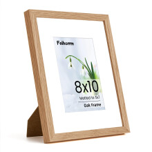 8x10 Picture Frame, Solid Oak Wood 8x10 inch Natural Wood Photo Frame for Home & Wall Decor, 8x10 Picture Frame with Mount for 5x7 Inch with Tempered