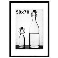 Pycisid 50x70cm Picture Frame with Removable Mount, Black 50x70 Frames with Safe Perspex, 70x50cm Photo Frames with Wall Hanging Hooks