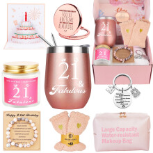 Awfrky 21st Birthday Gifts for Her Women, Happy 21st Birthday Basket Gifts Box for Best Friends Female Daughter Sister Her Girlfriend Coworker Bestie