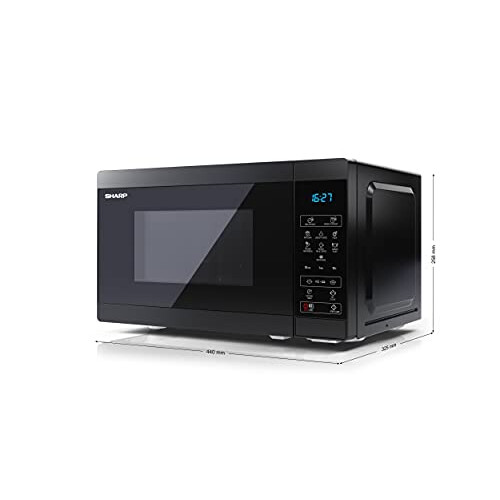 Sharp SHARP YC-MS02U-B Compact 20 Litre 800W Digital Microwave, 11 power levels, ECO Mode, defrost function, LED cavity light - Black 2