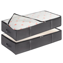 Lifewit 2 Pack 95L Under Bed Storage, Underbed Storage Boxes with lid Clothes Storage Bag Wardrobe Storage Organiser with Reinforced Handle, PVC