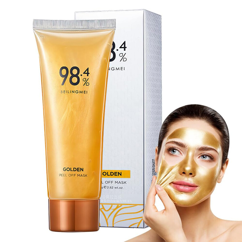 Gold 24K Peel Off Face Mask For Deep Pore Cleansing, Blackhead Removal And Antiaging Moisturizing Finish