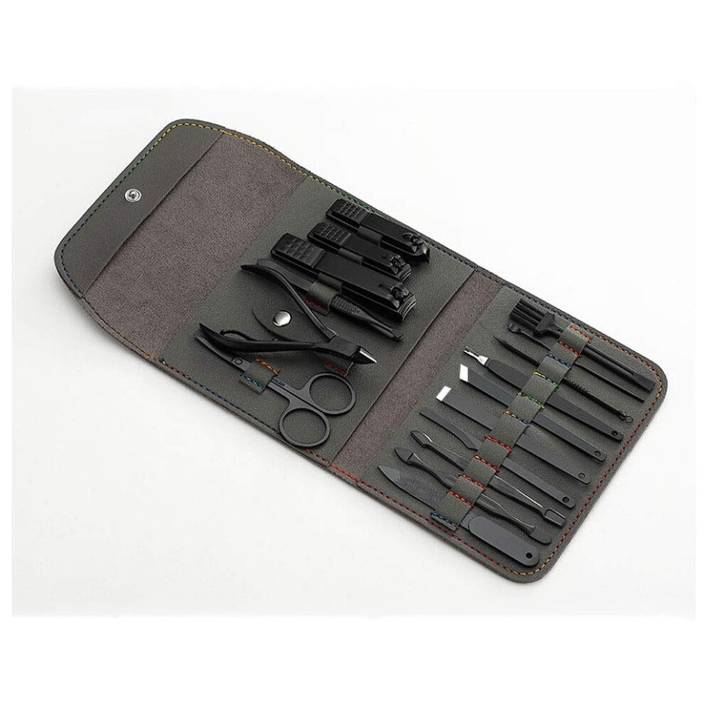 Nail Clippers Set for Men Carbon Steel with Sharp Blades Ergonomic Grip and Travel Grooming Kit