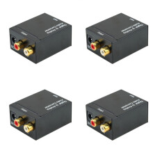 4X Digital Optischer Toslink SPDIF Coax zu Analog RCA Audio Converter Adapter mit Glasfaserkabel