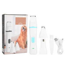 Kit de tosa para animais de estimação: máquina de tosar cães silenciosa com lixadeira de unhas, recarregável, sem fio, para cães e gatos, com