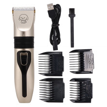 Máquina de tosa para animais de estimação silenciosa, recarregável via USB, sem fio, com lâmina afiada e à prova d'água, lâminas ajustáveis