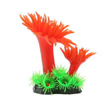Ornement de corail aquatique en silicone souple, corail artificiel avec base en béton, haute simulation, couleur vive, effet réaliste, non toxique,