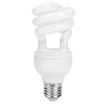 Bombilla fluorescente compacta de bajo consumo con base giratoria y bloqueo, color blanco frío y luz brillante. Bombilla de larga duración con