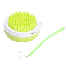 Escova de higiene para animais de estimação com design duplo em silicone macio, dispensador de shampoo integrado, cabo antiderrapante e ferramenta