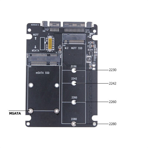 M.2 Solid-State SSD para Sata3 Ngff Msata para Serial Adapter Card Dual-Use 2-In-1 Com 2