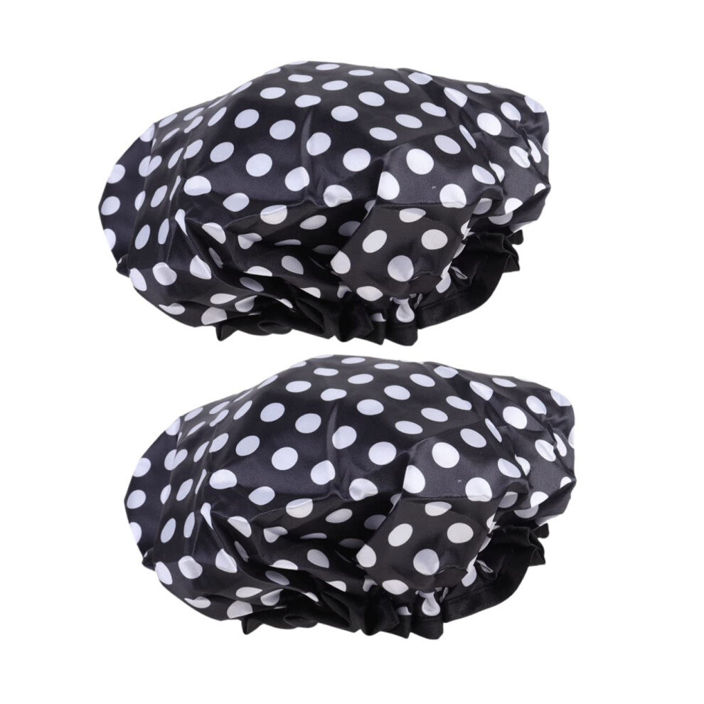 Shower Cap Set of 4 EVA Waterproof Hair Caps for Adults, Reusable Large Size for Bath and Salon