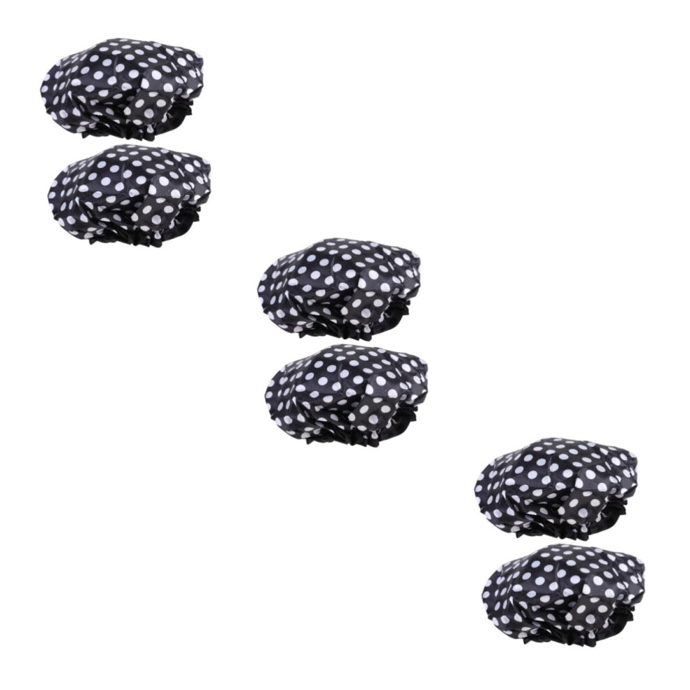6pcs Waterproof EVA Shower Caps for Adults, Reusable Hair Protection for Bathing, Salon and Home