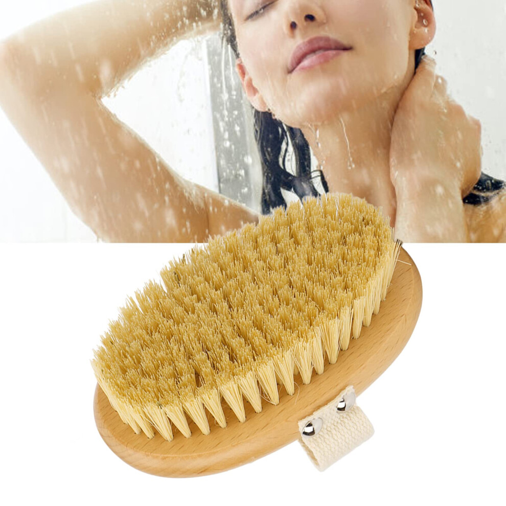 Dry Body Brush for Exfoliating and Firming Skin, Beech Wood Dry Brushing Body Brush with Massage Effect